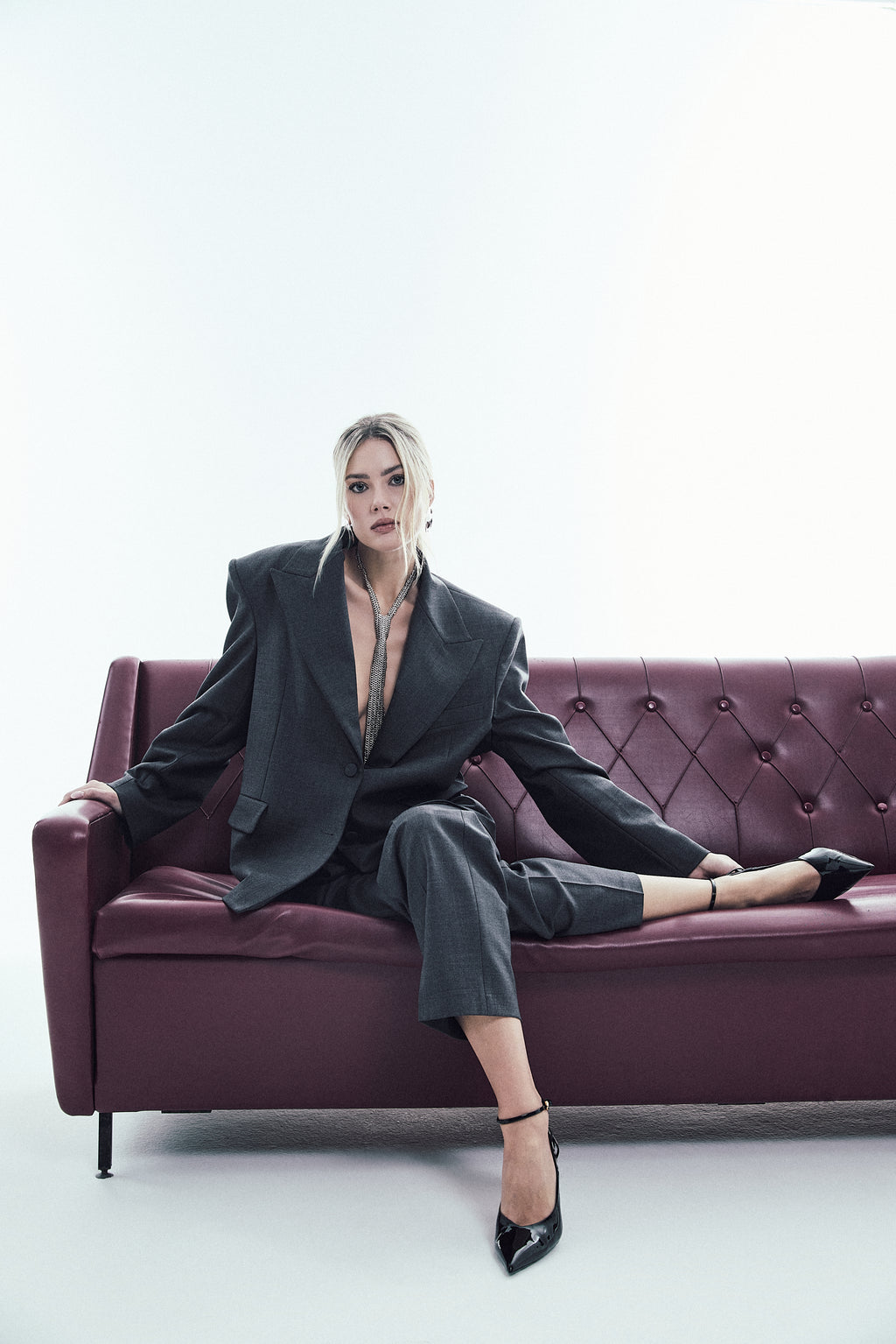 BLAZER MONOPETTO CON SPALLA STRUTTURATA